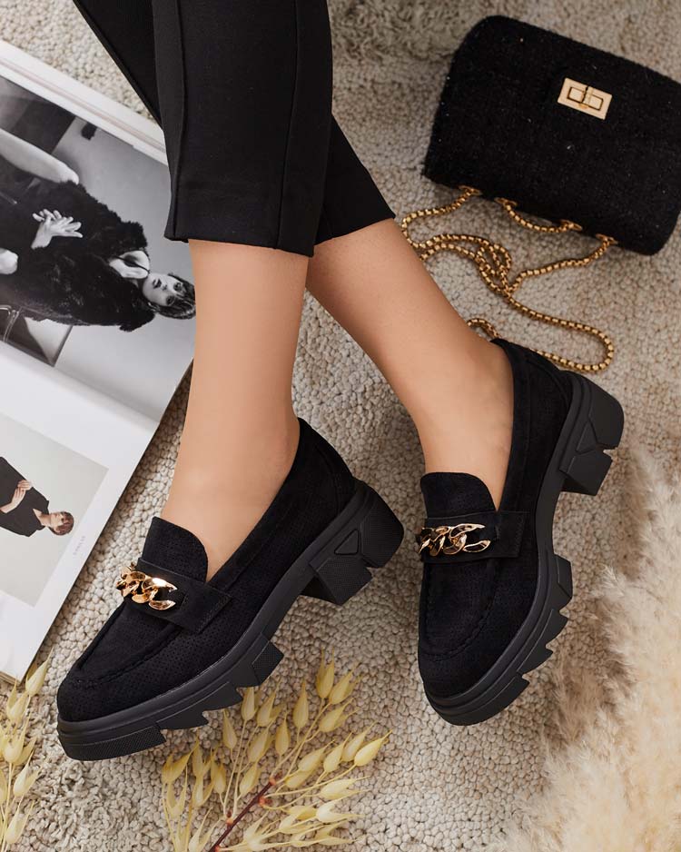 "Royalfashion" Ekologiškos zomšos mokasinai su "Zaffix" puošyba