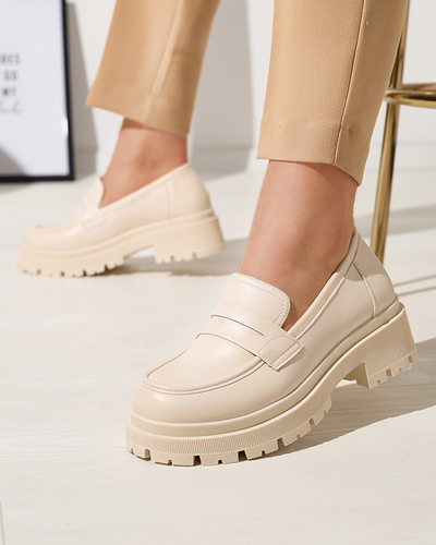 Бежевые мокасины из экокожи для женщин Firlonna- Footwear