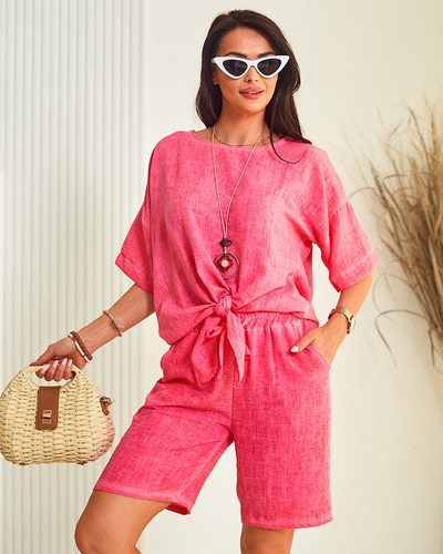 Royalfashion Женский oversize-комплект из хлопка и льна