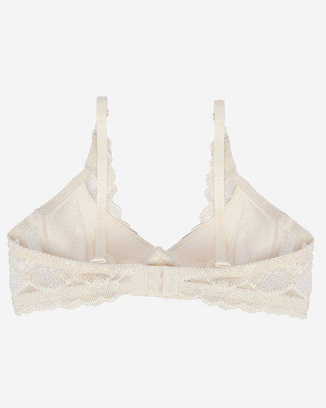 Smėlio spalvos nėriniuota moteriška liemenėlė - Apatinis trikotažas