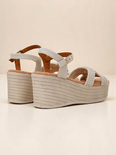 Royalfashion Moteriškos basutės su platforma, pintos Sunny Day