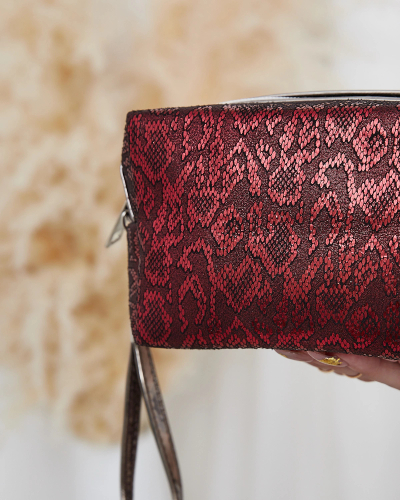 Royalfashion Женская бордовая косметичка с глиттером