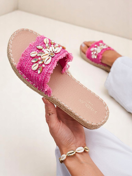 Royalfashion Callista Fuchsia Platform Shell Flippies for Ladies