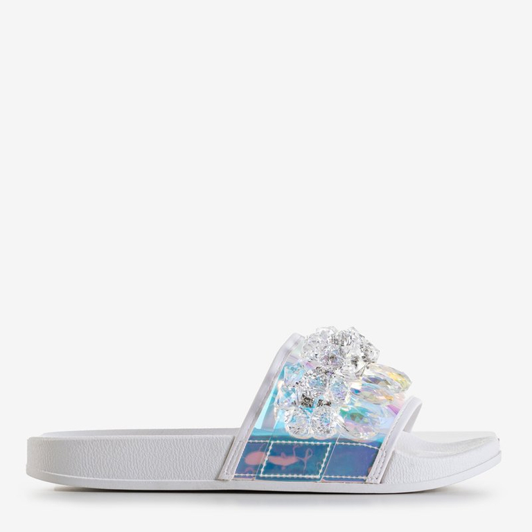 Белые женские сандалии с камнями Halpasi - Обувь