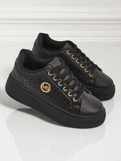 Aurelia Nero - Czarna platforma Royalfashion z eko skóry, model LH201-8