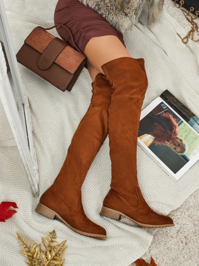 Moteriški ilgaauliai virš kelių eko zomšiniai Denvoria