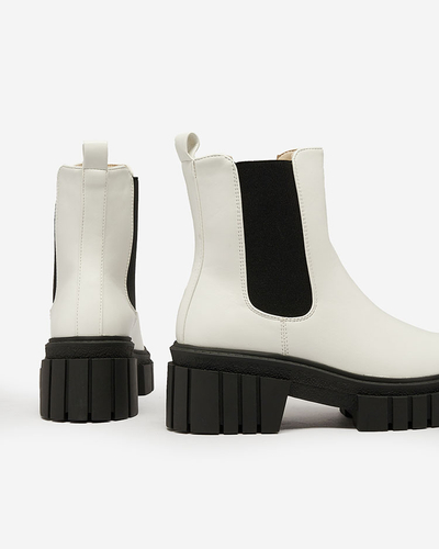 Royalfashion Белые женские ботинки на сплошной подошве Eferope