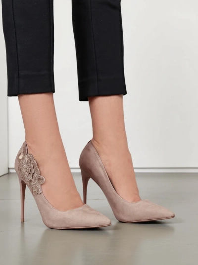 Royalfashion Moteriški aukšti kulniukai su gėlėmis Sollabe