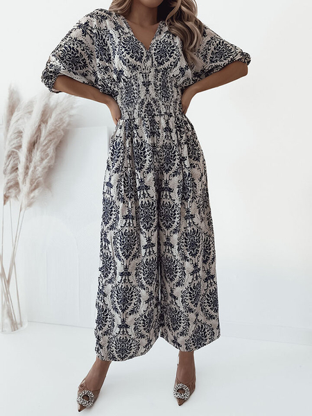 Royalfashion Raštuotas moteriškas kombinezonas