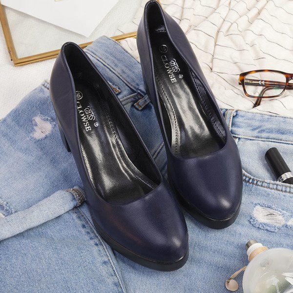 Туфли-лодочки OUTLET Navy лакированные на посту Леонида - Туфли