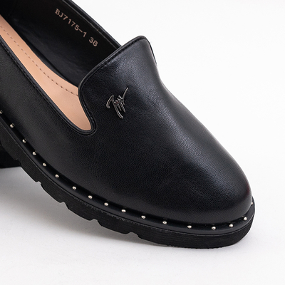 Черные женские лоферы Feliz