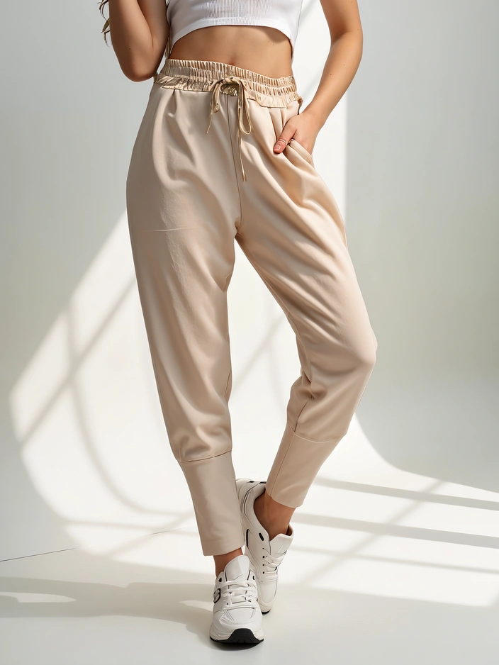 Королевская мода Женские брюки с золотым эластичным поясом