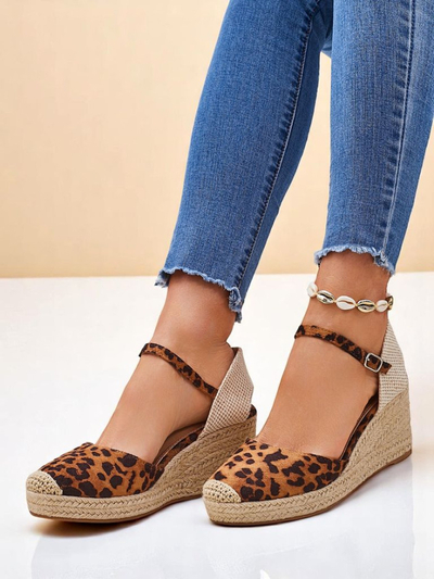 Aurelia Leopard Koturny Royalfashion damskie skóra ekologiczna camel