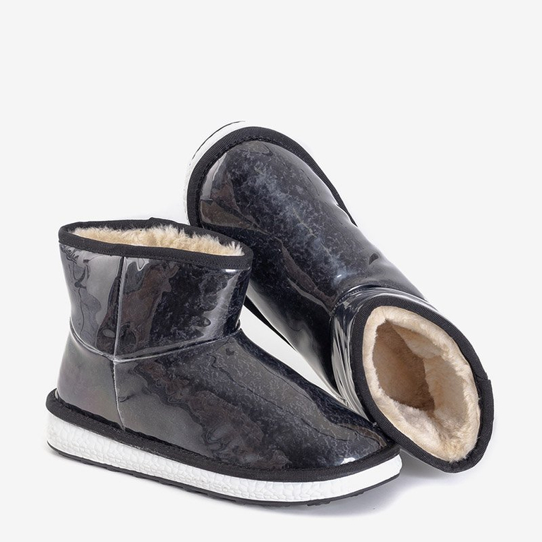 Juodi moteriški sniego batai su Shon kailiu - Avalynė