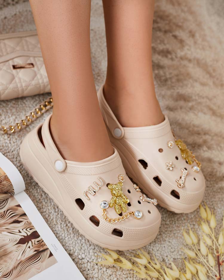 Royalfashion Moteriškos guminės šlepetės su Fescas ornamentais