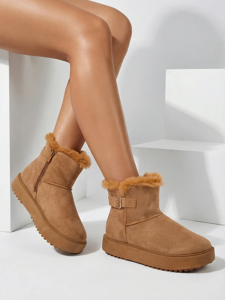 Royalfashion Krótkie buty a'la śniegowce damskie Aurelia Classico - zimowe sztosy!