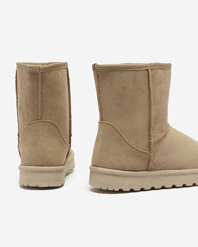 Женские утепленные снегоступы из эко-замши светло-коричневого цвета Xetik - Обувь