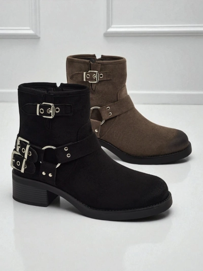 Moteriški eko zomšiniai aulinukai su sagtimis „Valtos“