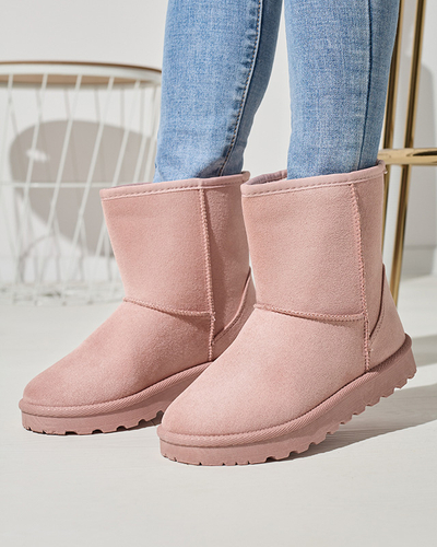Женские утепленные сапоги-снегоступы из эко-замши розового цвета Xetik - Обувь