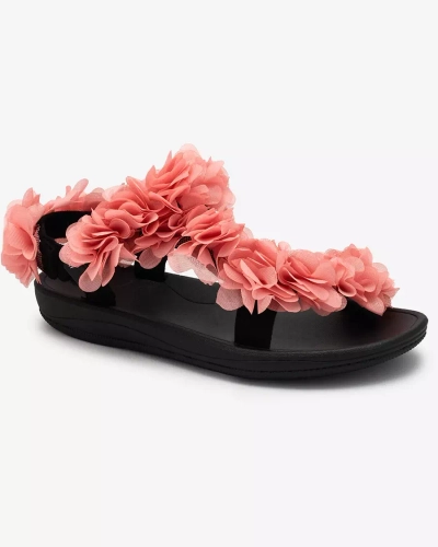 Royalfashion Koraliniai moteriški sandalai su gėlėmis Alferroy
