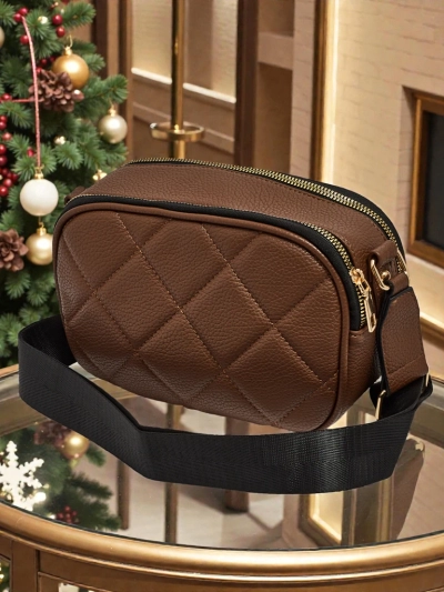 Dygsniuotas mažas moteriškas krepšys iš eko odos Connere