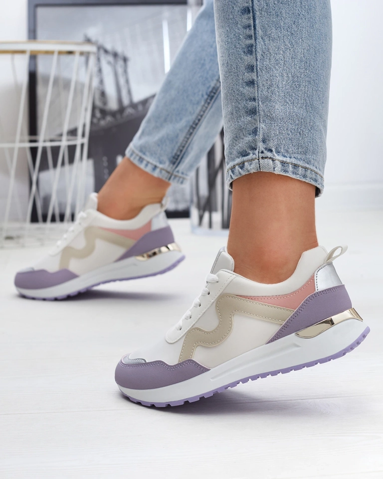 Фиолетовые женские спортивные туфли с разноцветными вставками Kiari - Обувь