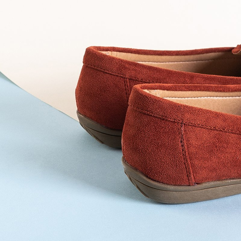 Коричнево-красные женские мокасины Monika