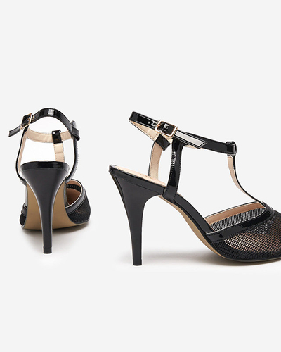 Черные женские босоножки на каблуке Niddl