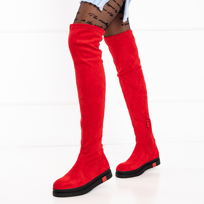 Красные женские ботфорты Airada