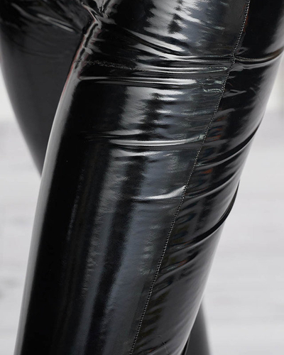 Juodos moteriškos vinilinės tamprės - Apranga