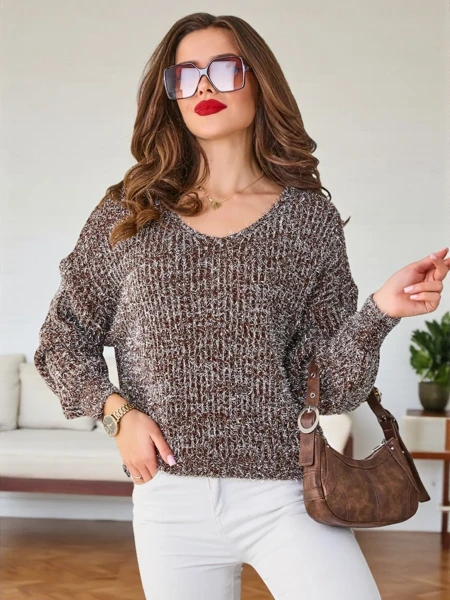 Женский свитер Royalfashion с блестящей ниткой