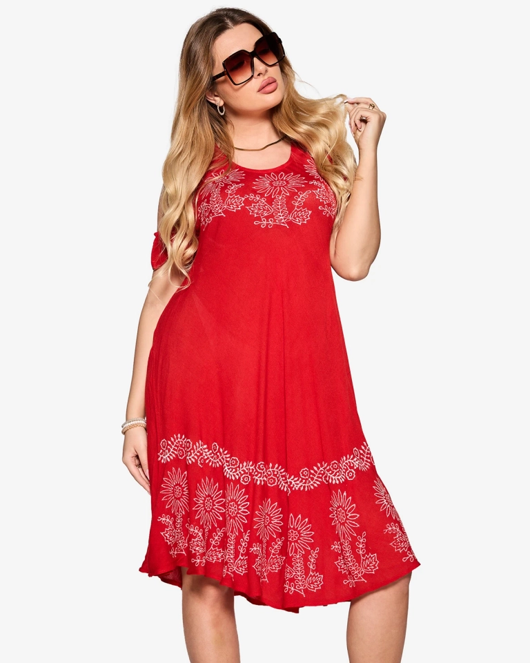 Красное женское пляжное платье-покрывало - Одежда