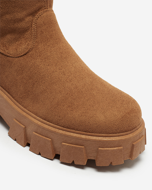 Женские верблюжьи сапоги-слипы до колена Nedara - Обувь