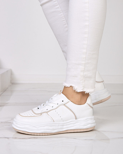 Бежевые женские кроссовки со вставками Pinero