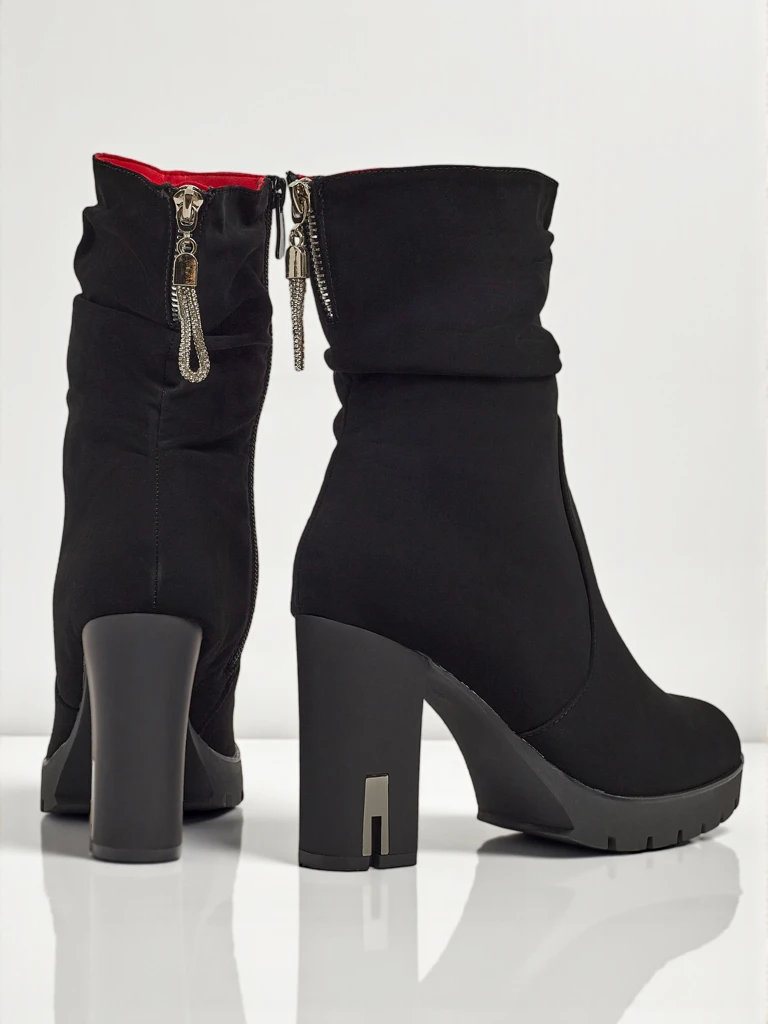 Moteriški aulinukai iš matinės eko odos su storu kulnu Nivarelle