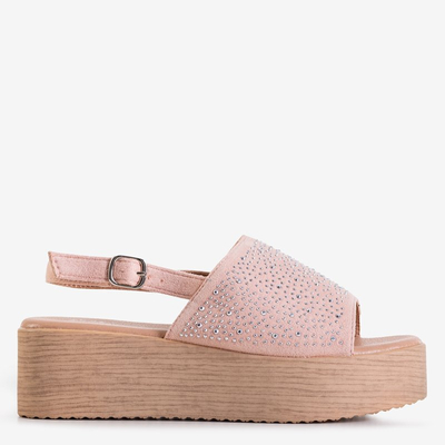 Švelniai rožinės moteriškos basutės „Peneli“ platformoje - Avalynė