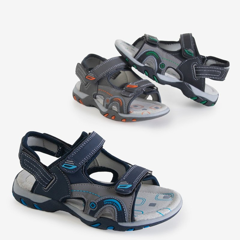 Серые детские сандалии на липучках Rupert