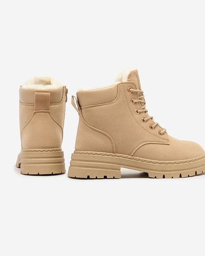 "Royalfashion" Šviesiai rudi apšiltinti moteriški traperių batai "Radoras"