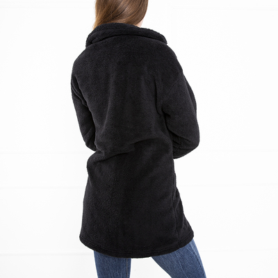 Черный женский свитер с пуговицами