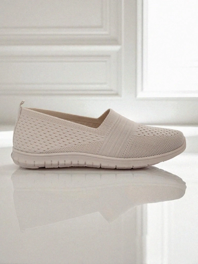 Callista Beige Women's Moccasins Made of Breathable Fabric Spring Summer