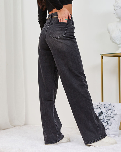 Royalfashion Juodos džinsinės berankovės kelnės moterims