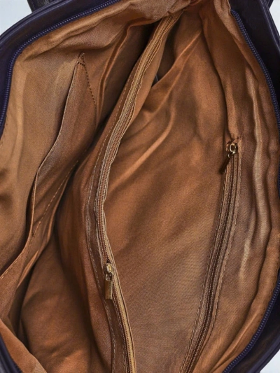 Женская сумка Calista Classica синяя из экологической кожи 47x30см