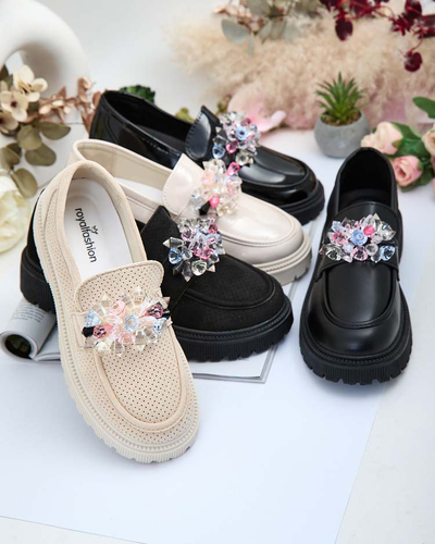 "Royalfashion" Moteriški mokasinai su spalvotais karoliukais "Karonia"