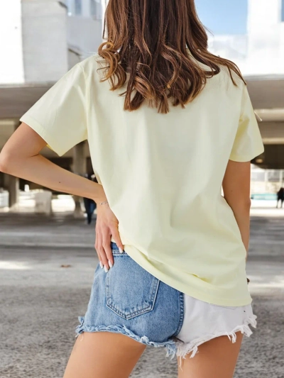 Блуза из хлопка Royalfashion для женщин с принтом