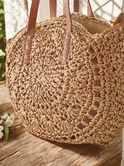 Royalfashion Большая овальная соломенная сумка для женщин