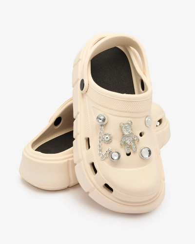 Royalfashion Кремовые женские резиновые шлепанцы Kooranza