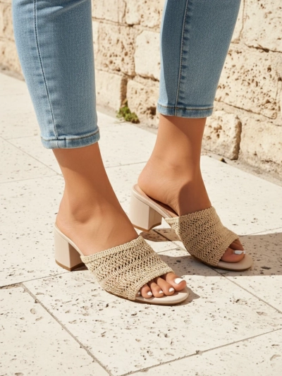 Royalfashion Sole Bloom Block Heel Sandals