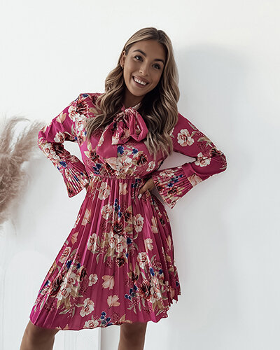 Royalfashion Moteriška gėlėta mini suknelė