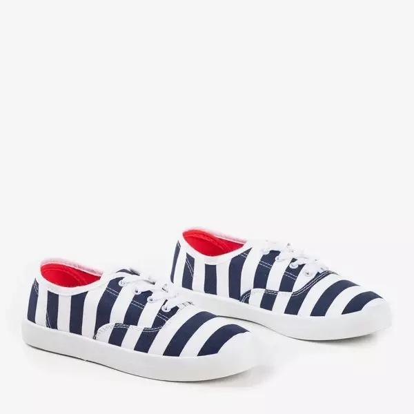 OUTLET Темно-синие женские кроссовки в полоску Seashell - Обувь