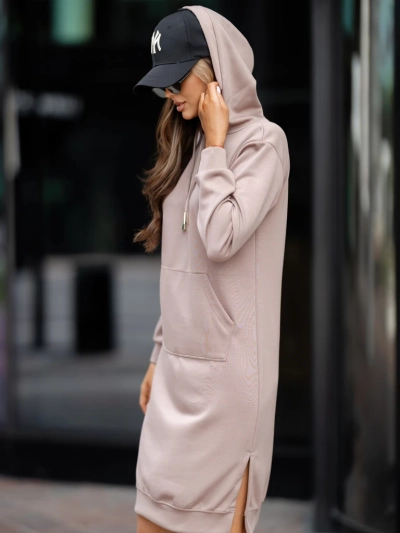 Royalfashion Вискозное спортивное платье с капюшоном